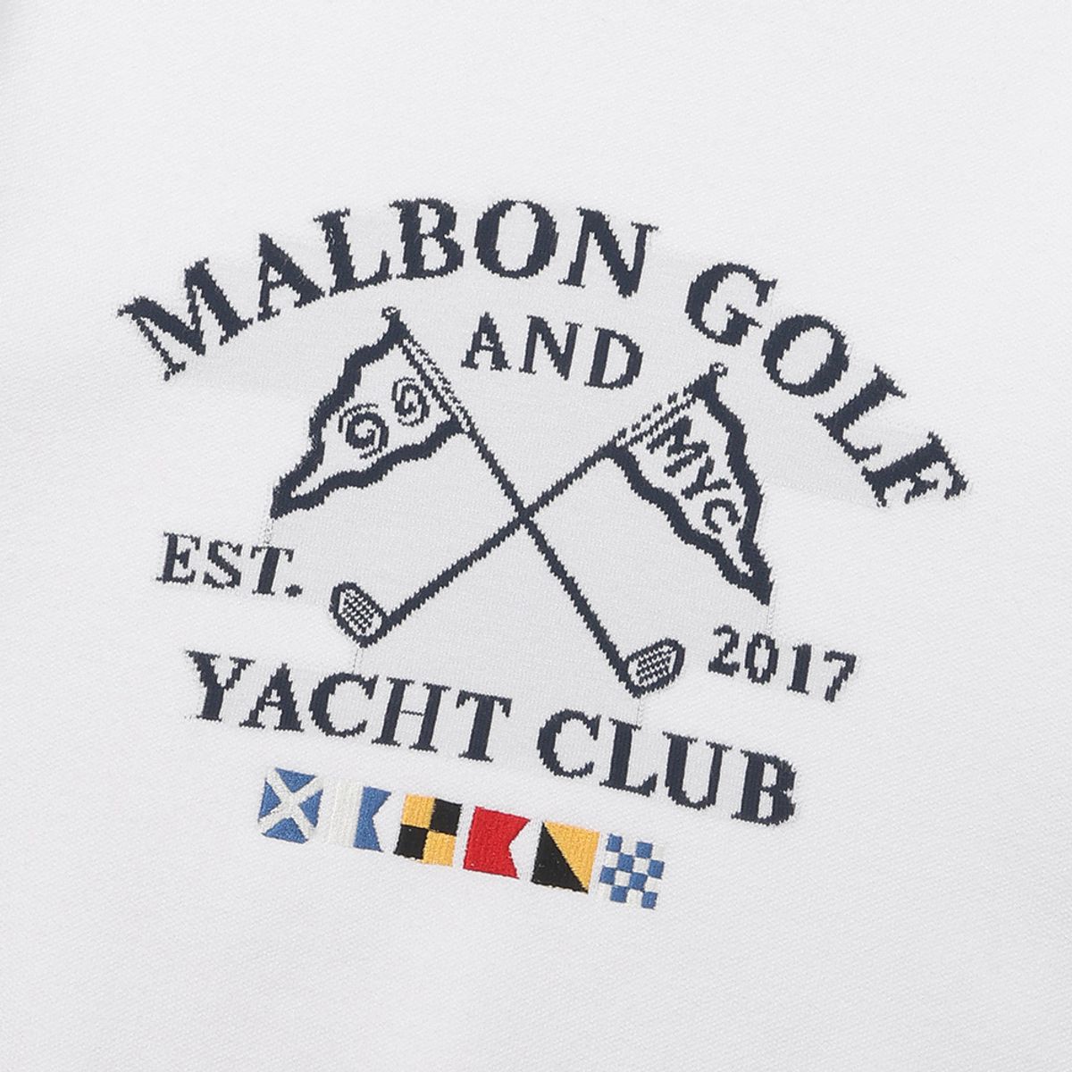 말본 골프(MALBON GOLF) 이중지 라운드 니트 스웨터 IVORY (WOMAN)