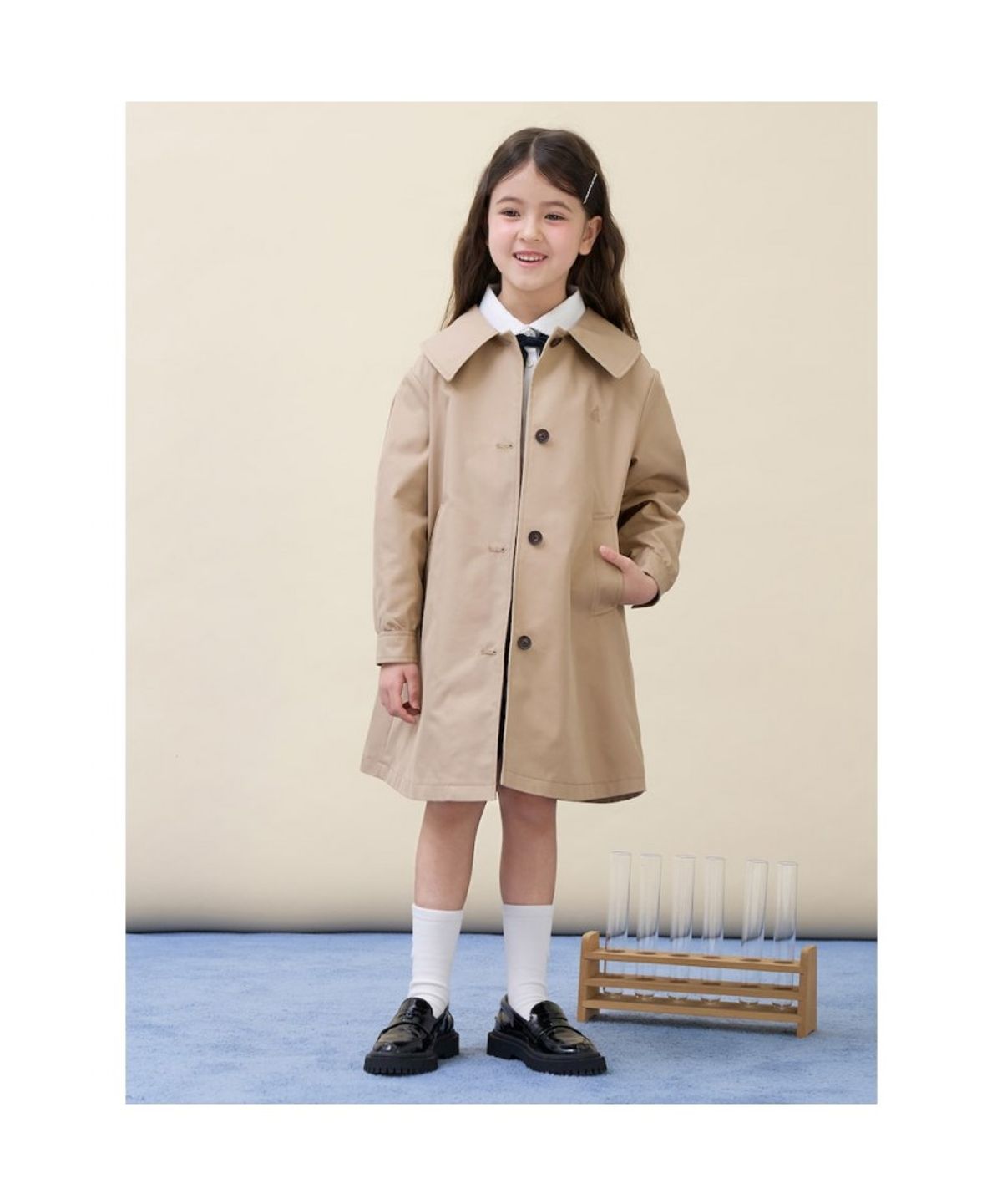 빈폴 키즈(BEANPOLE KIDS) [Essential] 여아 클래식 트렌치 코트  베이지 (BI613TGE1A) (BI613TGE1A)