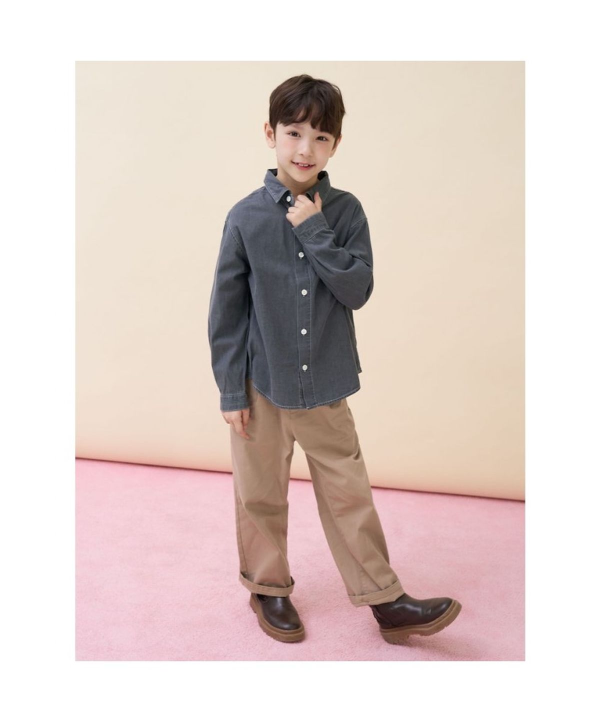 빈폴 키즈(BEANPOLE KIDS) [Essential] 데님 셔츠  애쉬 (BI6164UE24)