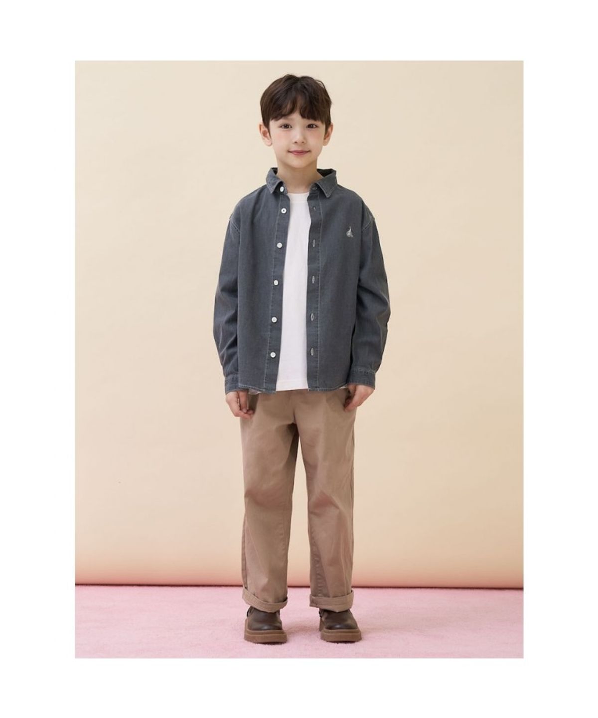 빈폴 키즈(BEANPOLE KIDS) [Essential] 데님 셔츠  애쉬 (BI6164UE24)