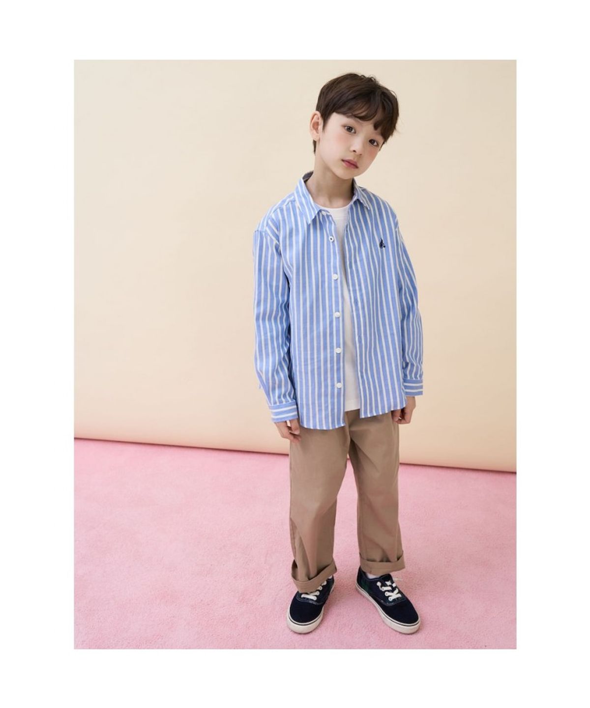 빈폴 키즈(BEANPOLE KIDS) 멀티 스트라이프 셔츠  스카이 블루 (BI6164U03Q)