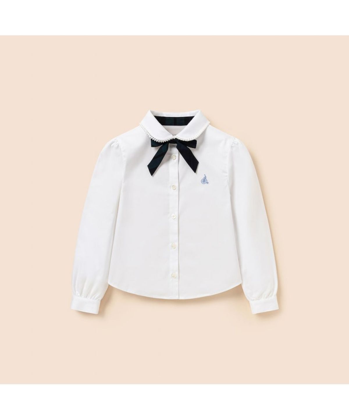 빈폴 키즈(BEANPOLE KIDS) [Essential] 여아 옥스포드 셔츠 & 리본타이 세트  화이트 (BI6164GE11) (BI6164GE11)