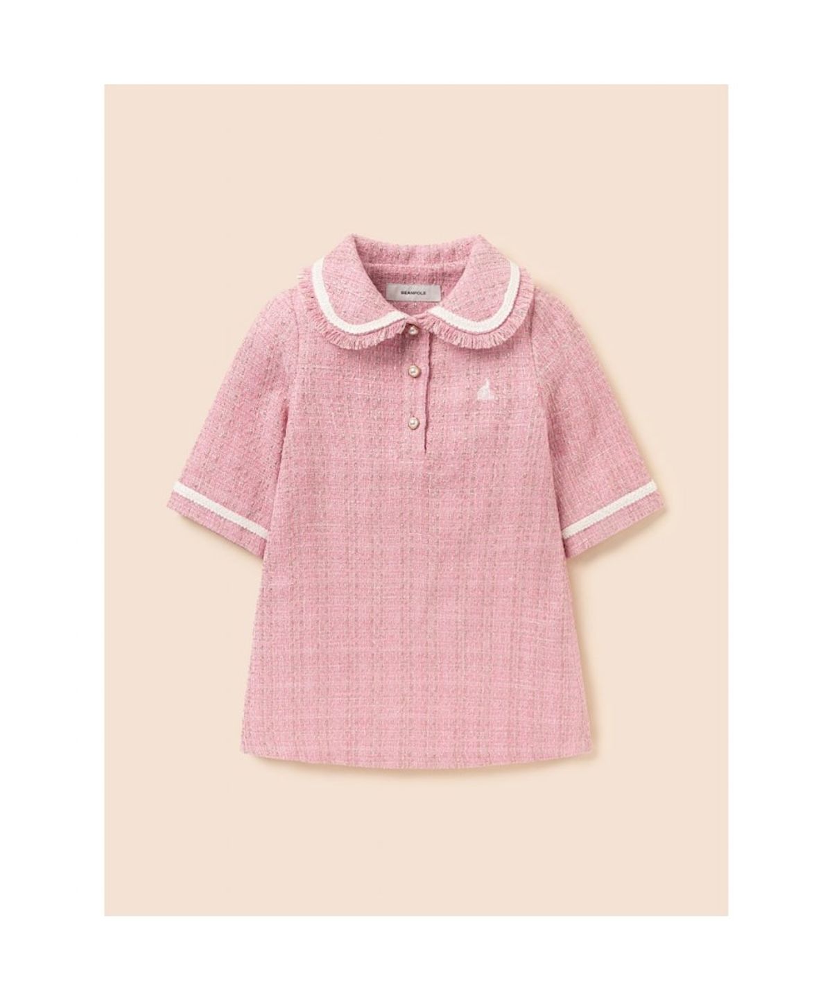 빈폴 키즈(BEANPOLE KIDS) 클래식 트위드 8부 원피스  라이트 핑크 (BI6171G02Y)