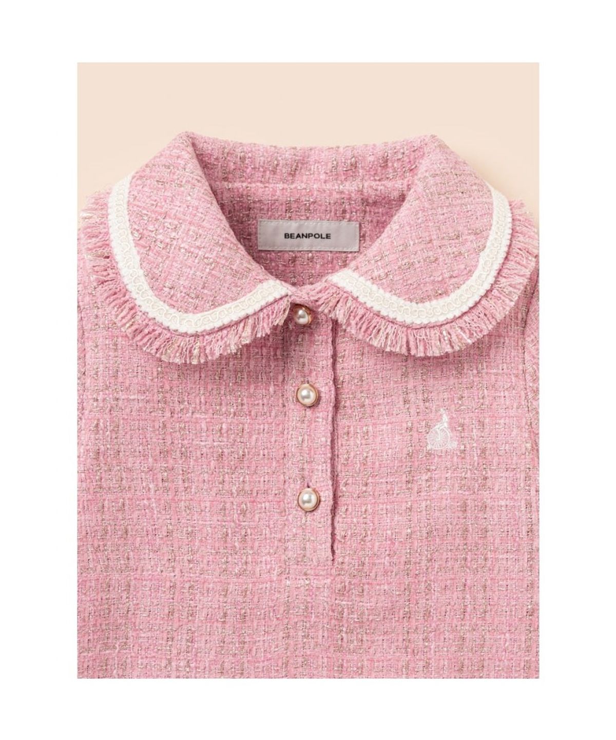 빈폴 키즈(BEANPOLE KIDS) 클래식 트위드 8부 원피스  라이트 핑크 (BI6171G02Y)