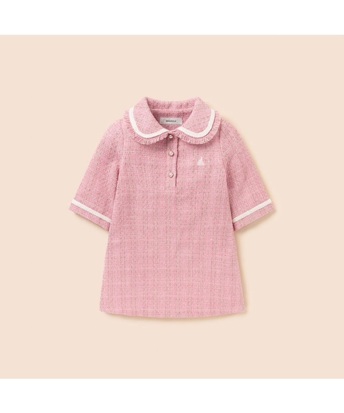 빈폴 키즈(BEANPOLE KIDS) 클래식 트위드 8부 원피스  라이트 핑크 (BI6171G02Y)