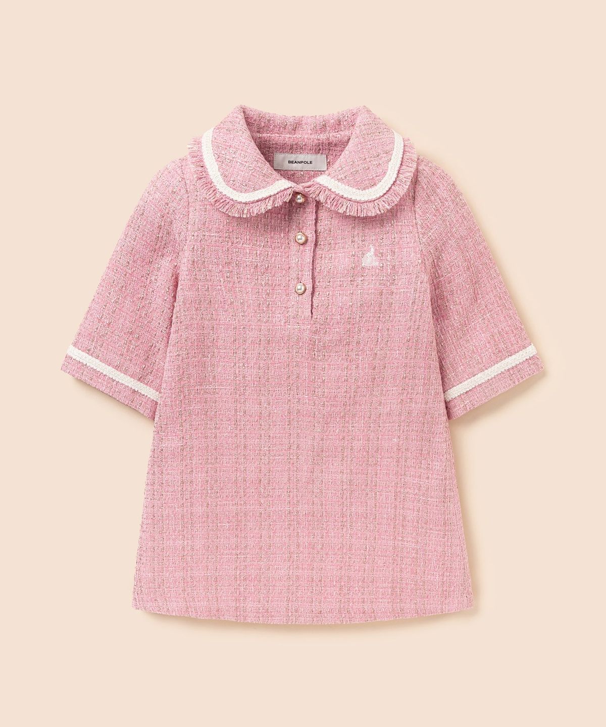 빈폴 키즈(BEANPOLE KIDS) 클래식 트위드 8부 원피스  라이트 핑크 (BI6171G02Y)