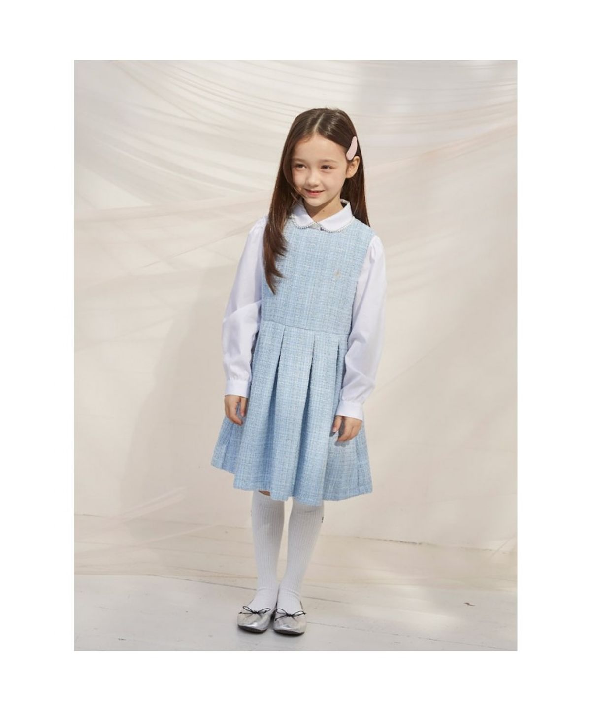 빈폴 키즈(BEANPOLE KIDS) 클래식 트위드 원피스 & 재킷 세트  스카이 블루 (BI6171G01Q) (BI6171G01Q)