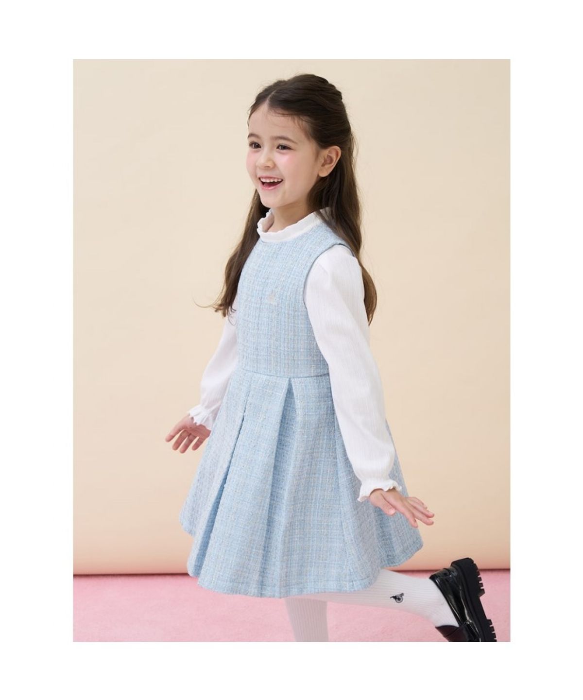 빈폴 키즈(BEANPOLE KIDS) 클래식 트위드 원피스 & 재킷 세트  스카이 블루 (BI6171G01Q) (BI6171G01Q)