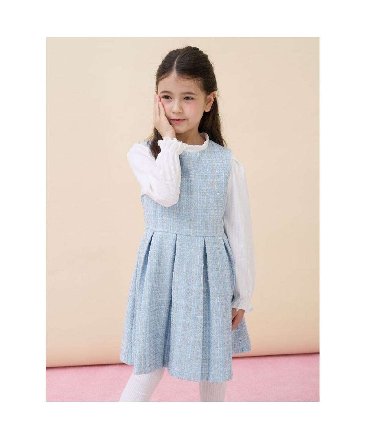 빈폴 키즈(BEANPOLE KIDS) 클래식 트위드 원피스 & 재킷 세트  스카이 블루 (BI6171G01Q) (BI6171G01Q)