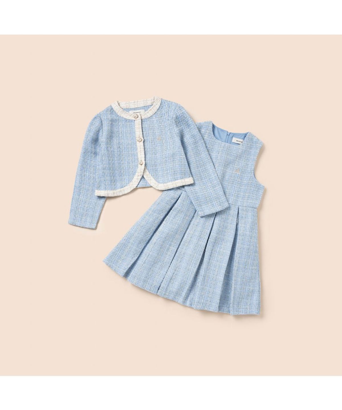 빈폴 키즈(BEANPOLE KIDS) 클래식 트위드 원피스 & 재킷 세트  스카이 블루 (BI6171G01Q) (BI6171G01Q)