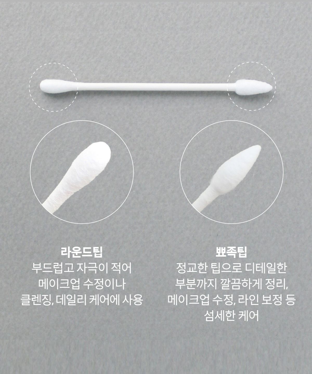 소낙소낙(SONAKSONAK) 섬세한 케어 라운드 뾰족 듀얼 뷰티 면봉 200개입