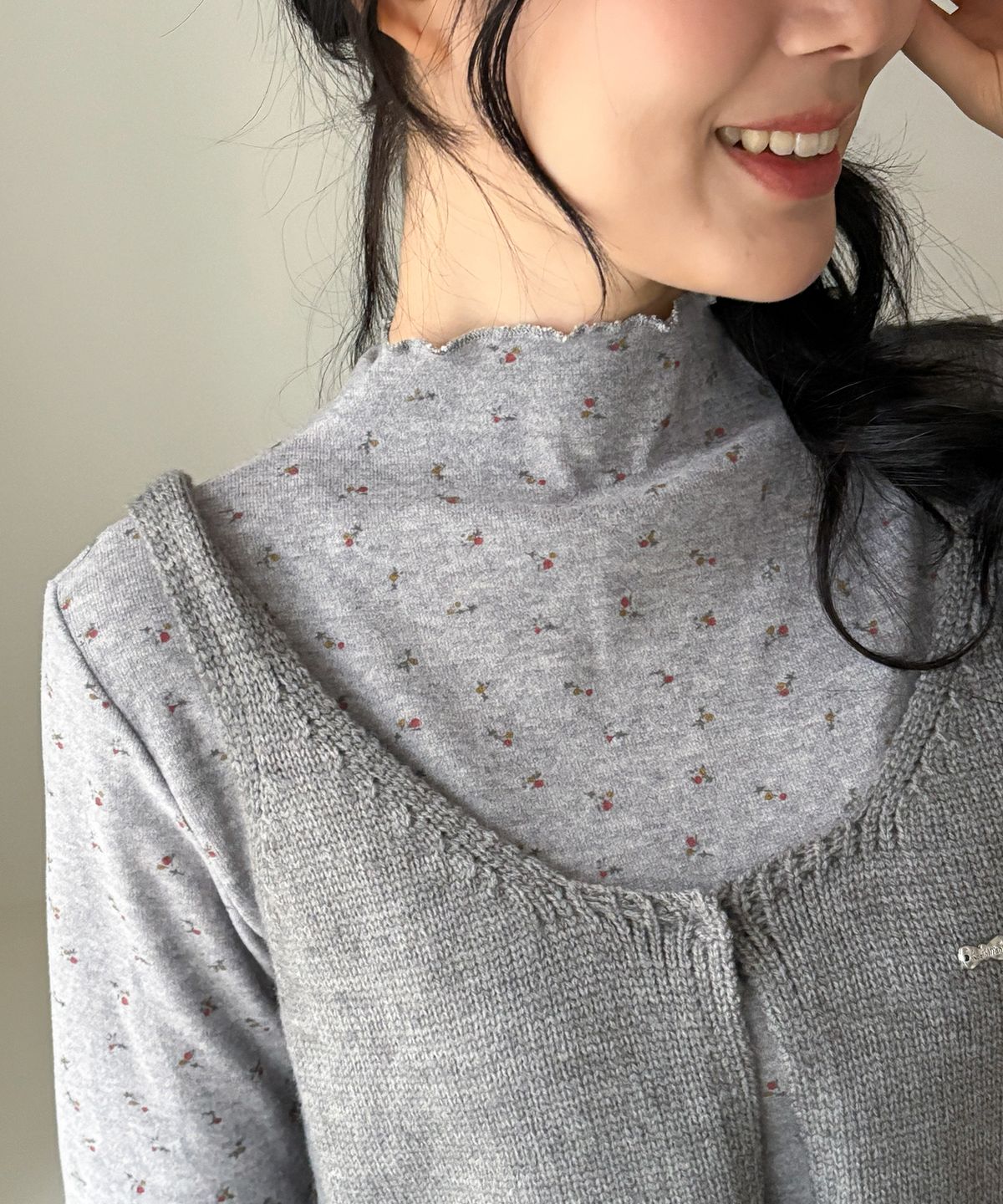 쿨키튼(KOOLKITTEN) Romantic Layered Flower Knit Set 2colors