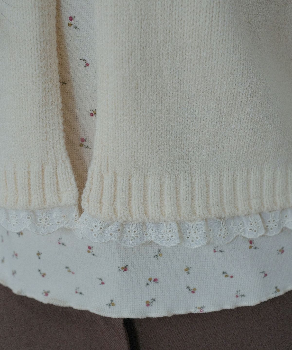 쿨키튼(KOOLKITTEN) Romantic Layered Flower Knit Set 2colors