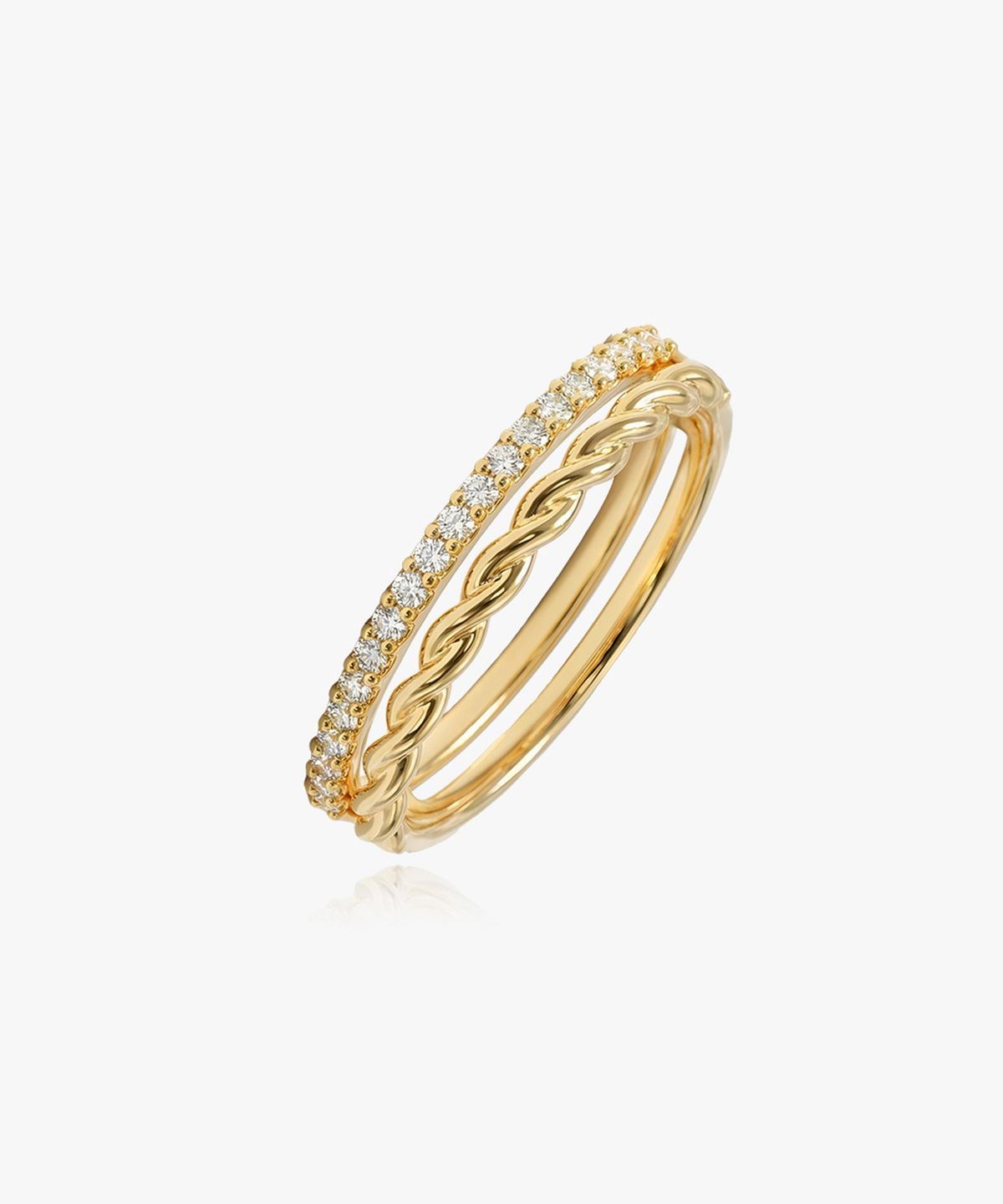 엘렌쥬얼리(HELENE JEWELRY) 925실버 트위스트 큐빅 레이어드 링 반지
