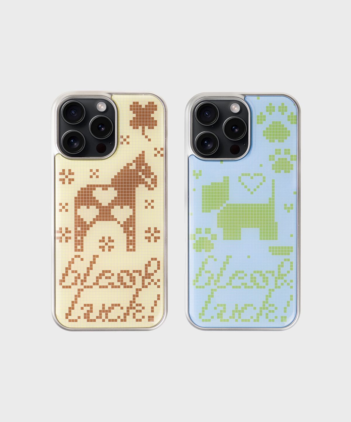 꼴라주바캉스(COLLAGEVACANCE) Color Knitting Pattern Silver Epoxy Bumper Case (폰케이스) - 4type