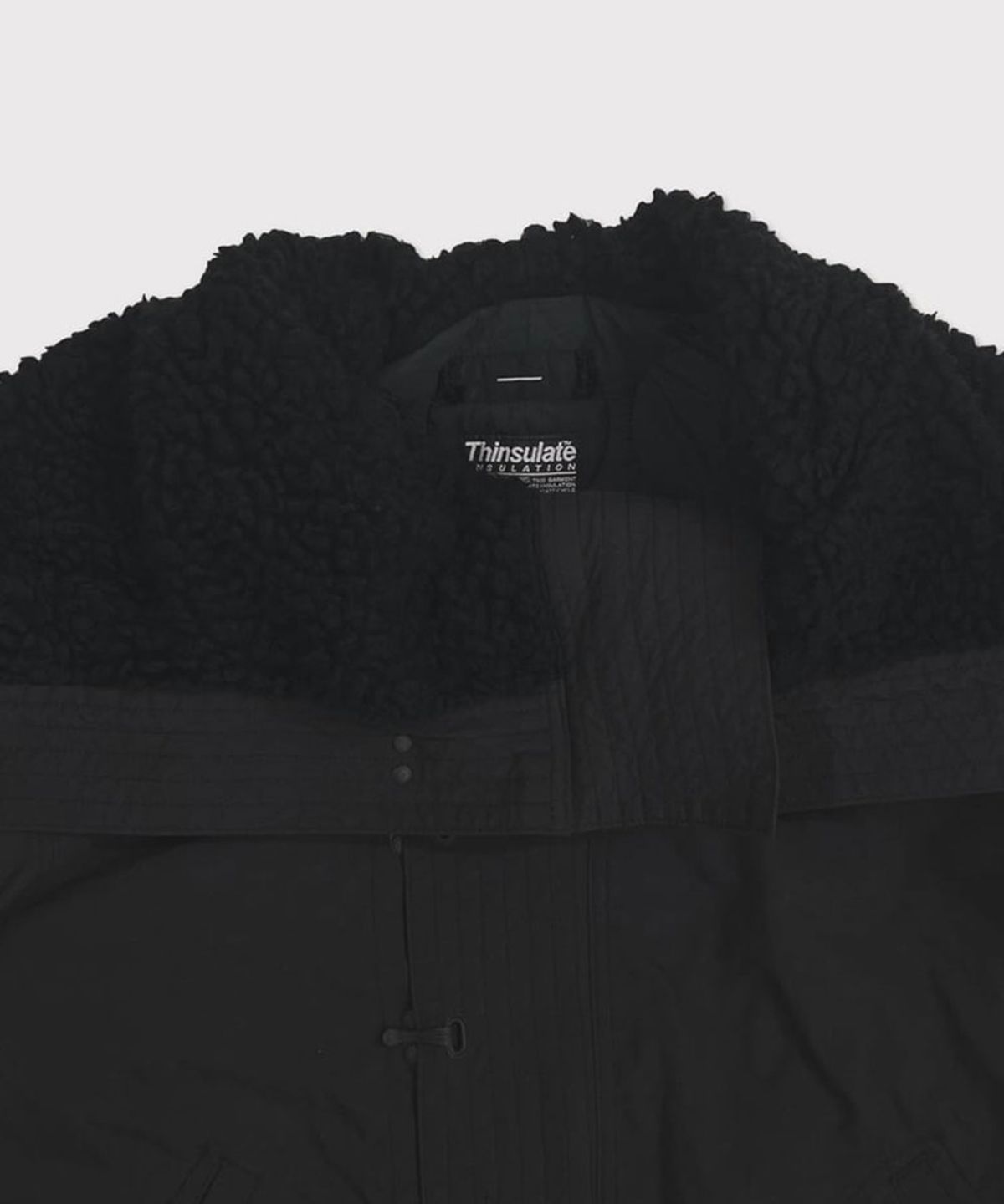 마이너스(MINUS) Flight Bomber With Hook DEADSTOCK(VEGETABLE DYED NYLON) - BLACK