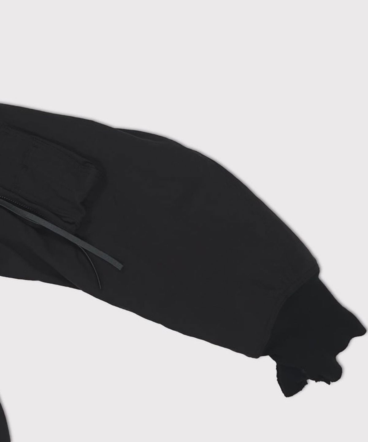 마이너스(MINUS) Flight Bomber With Hook DEADSTOCK(VEGETABLE DYED NYLON) - BLACK