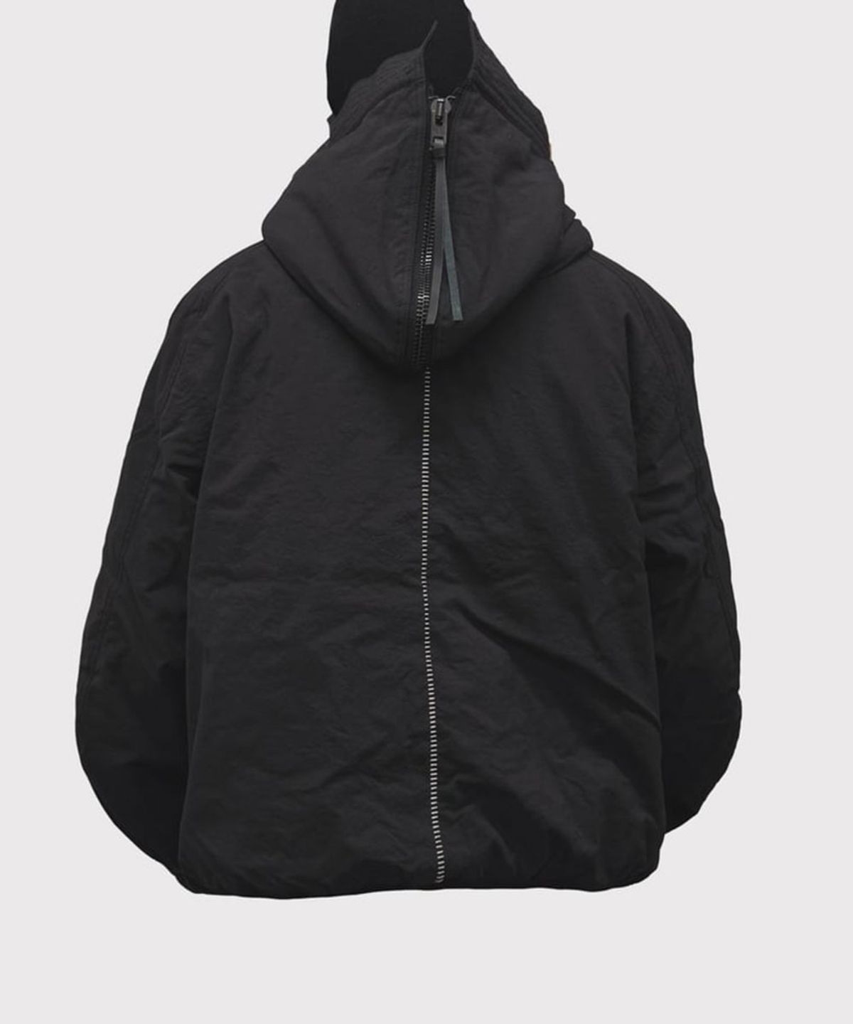 마이너스(MINUS) Flight Bomber With Hook DEADSTOCK(VEGETABLE DYED NYLON) - BLACK