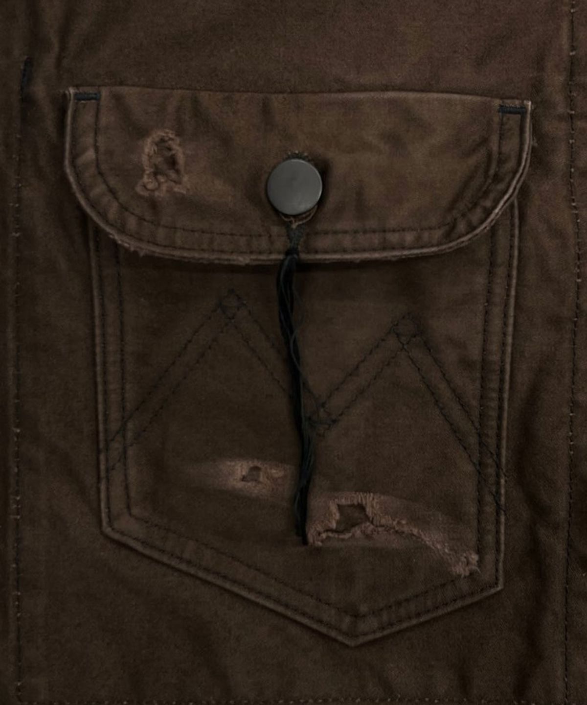 마이너스(MINUS) Chore Jacket With Damaged(PIGMENT DYED MOLESKIN) - MOCHA