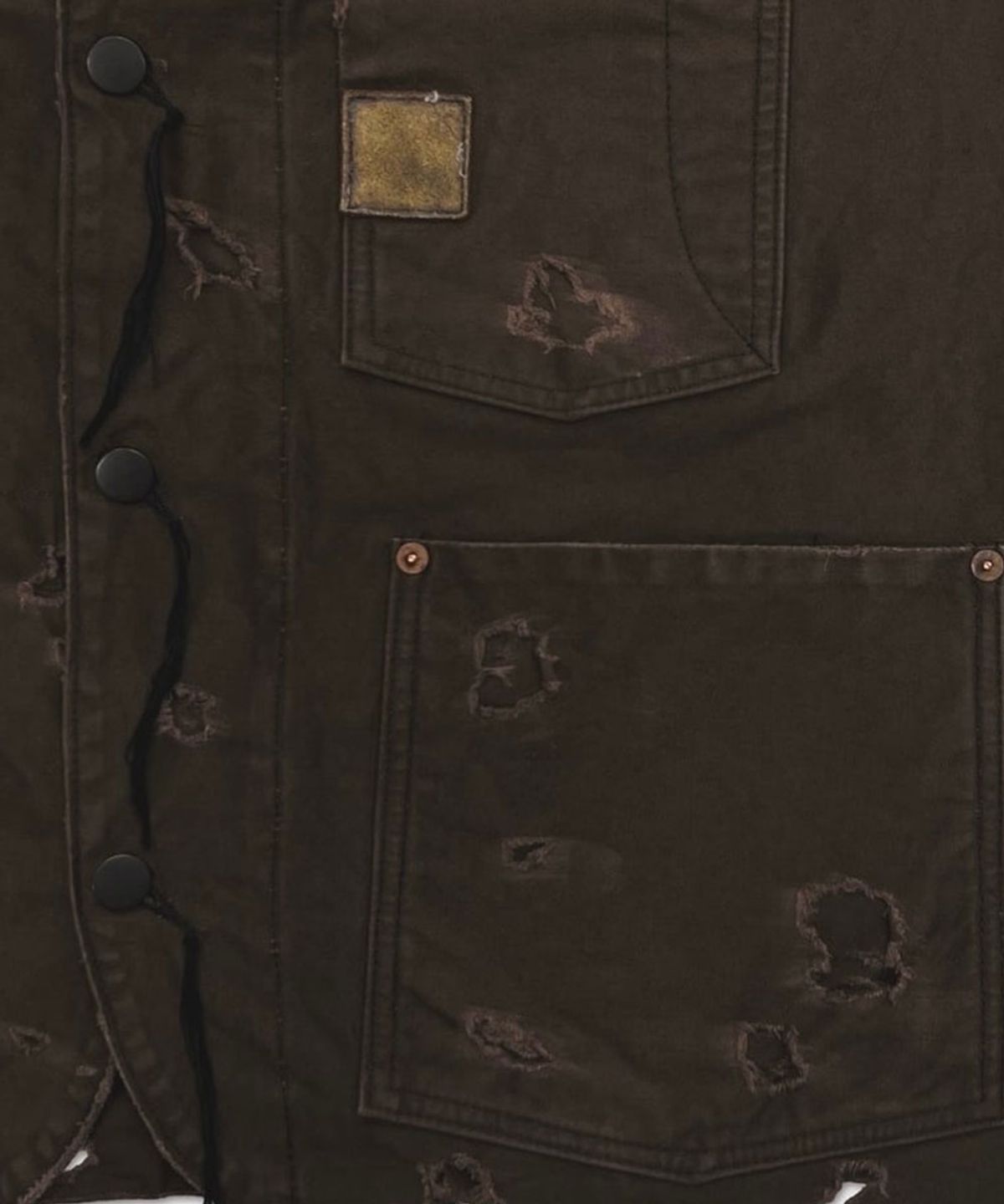 마이너스(MINUS) Chore Jacket With Damaged(PIGMENT DYED MOLESKIN) - MOCHA