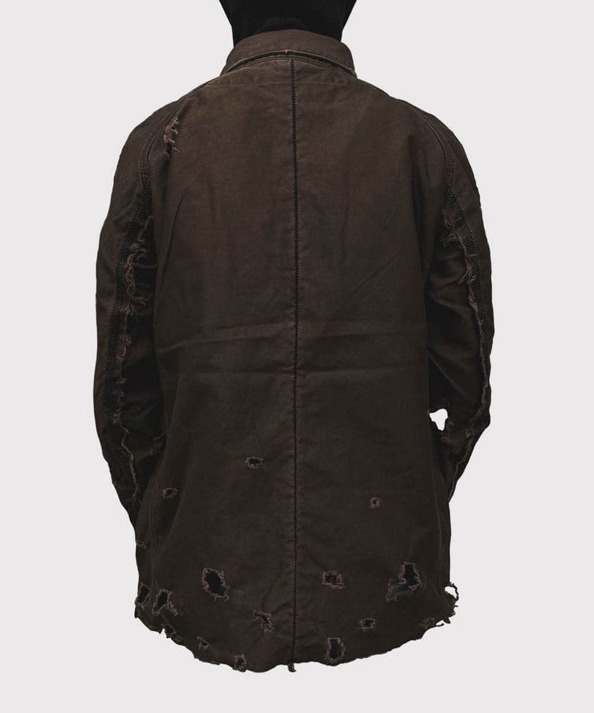 마이너스(MINUS) Chore Jacket With Damaged(PIGMENT DYED MOLESKIN) - MOCHA