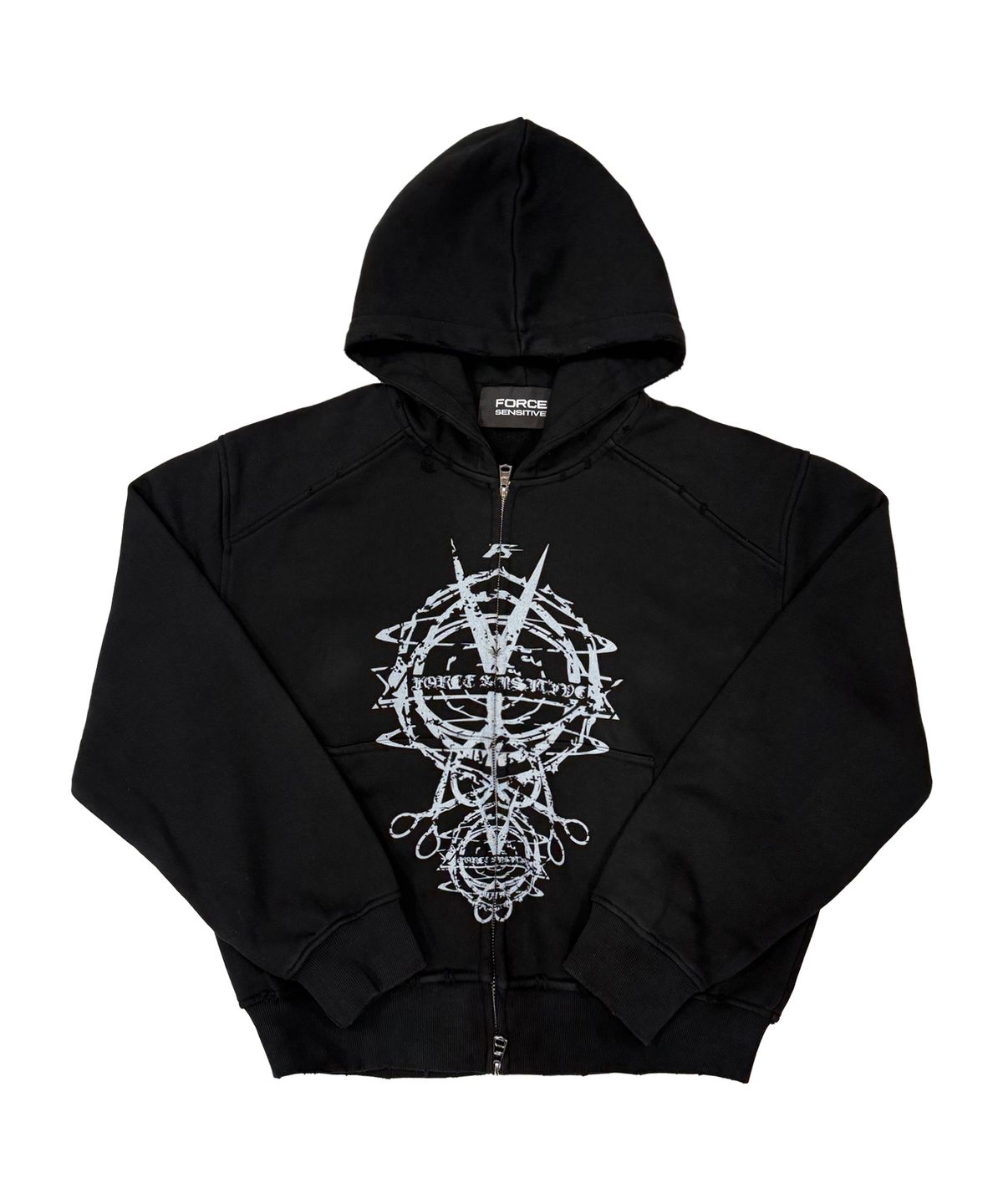 포스센스티브(FORCESENSITIVE) darkness scissors hoodie zip-up (black)