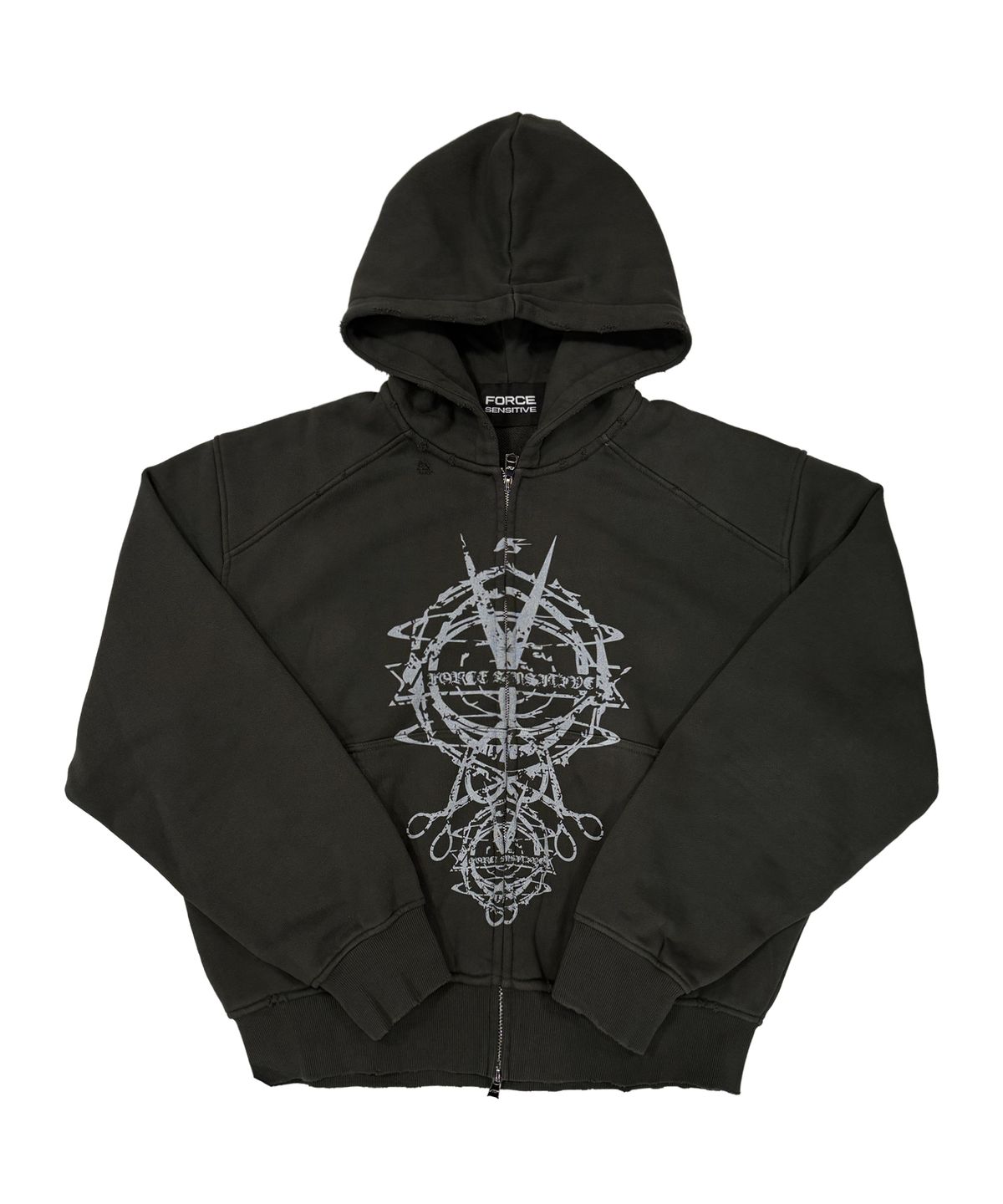 포스센스티브(FORCESENSITIVE) darkness scissors hoodie zip-up (dark khaki)