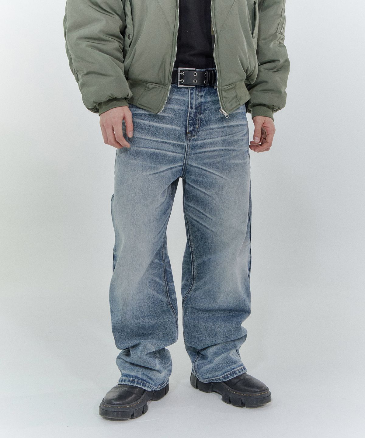 포스센스티브(FORCESENSITIVE) fst wide denim pants (blue)