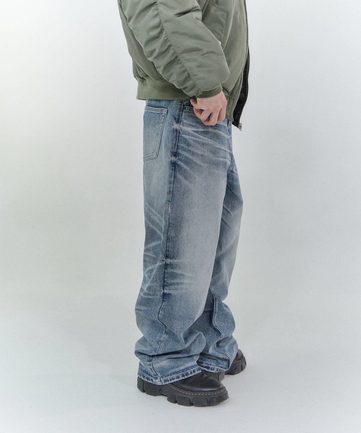 포스센스티브(FORCESENSITIVE) fst wide denim pants (blue)