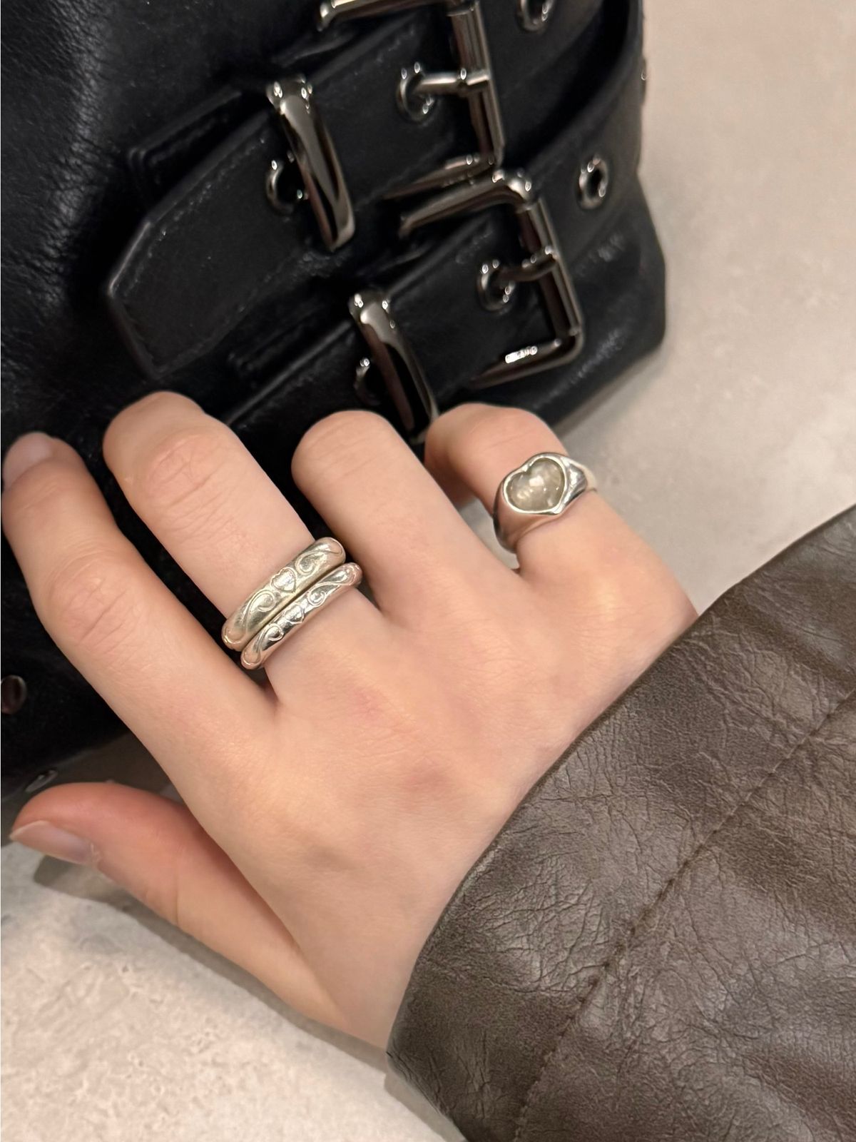 러브트릭스(LOVETRIX) silver925 Heart lace ring (2ver.)