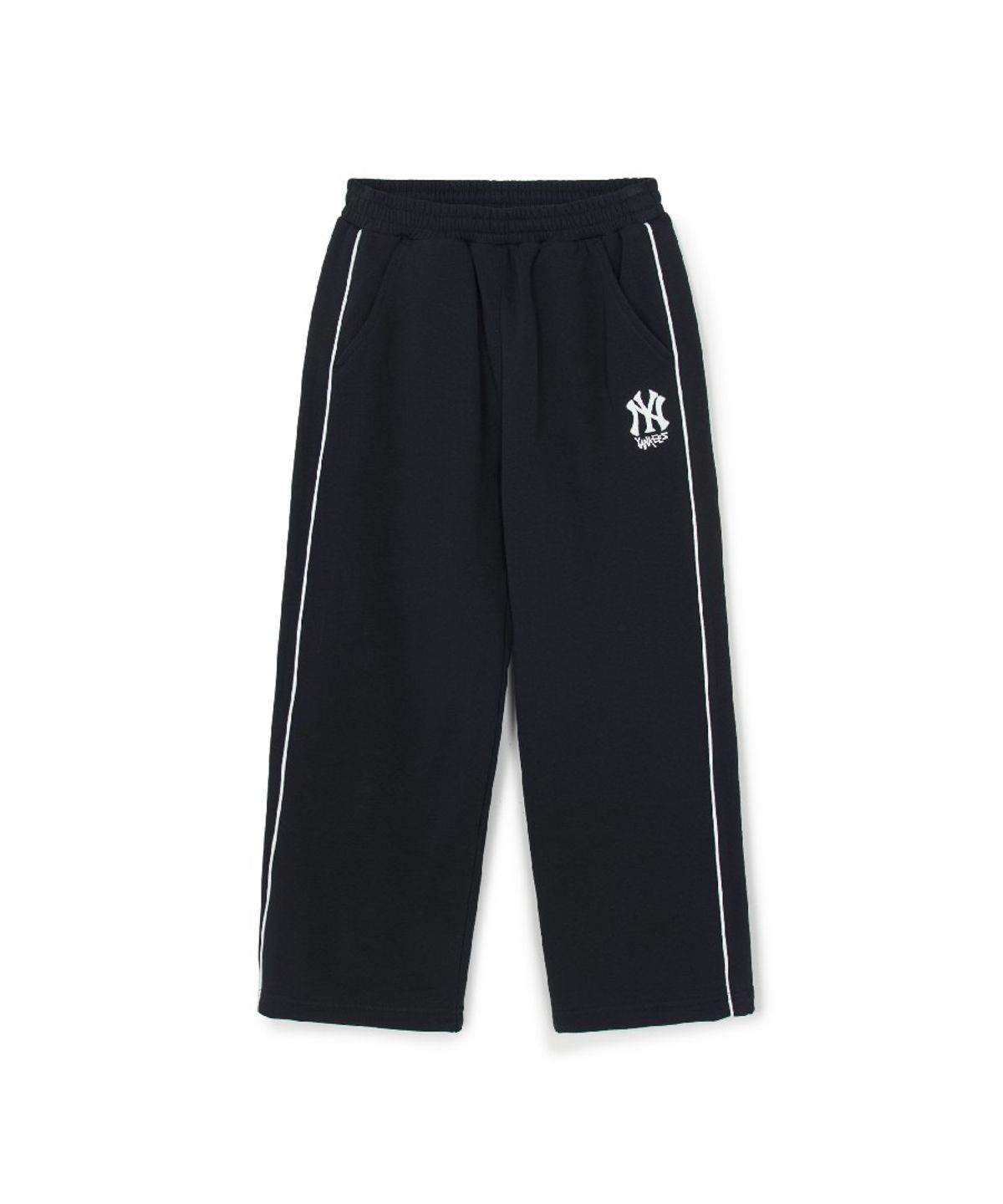 엠엘비 키즈(MLB KIDS) 베이직 컬러배색 스트링 와이드 팬츠 NY (Black)