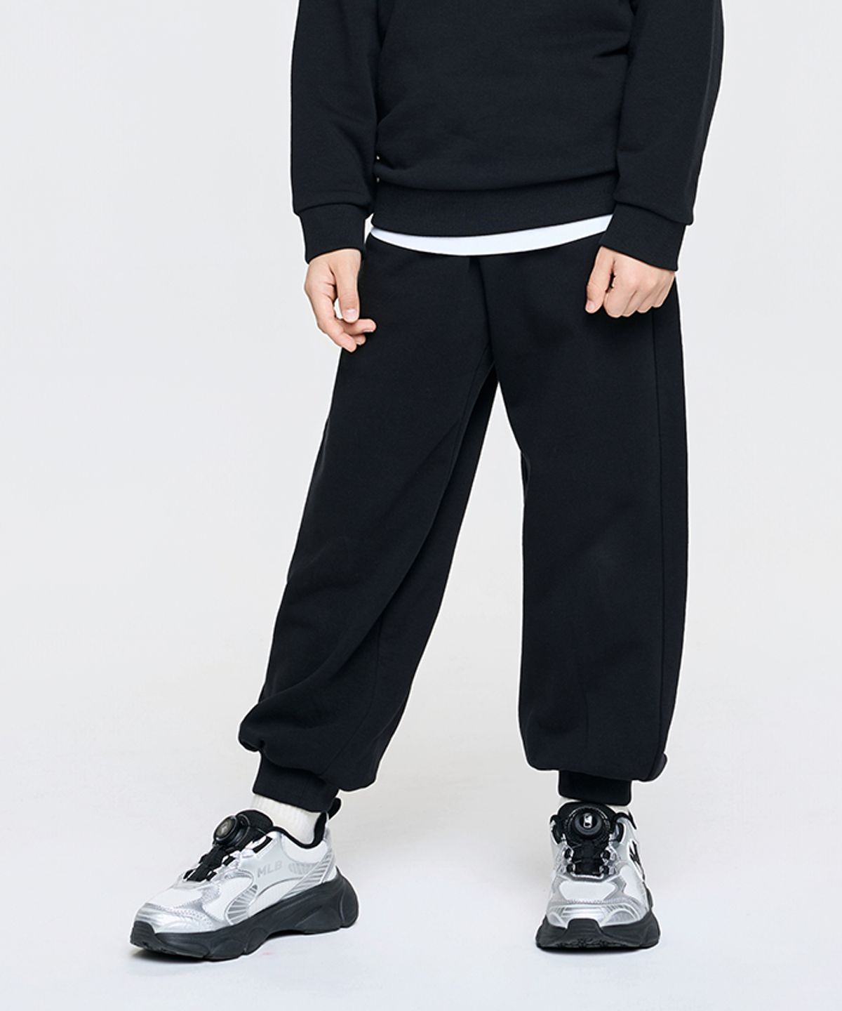 엠엘비 키즈(MLB KIDS) 베이직 스몰로고 조거 팬츠 NY (Black)