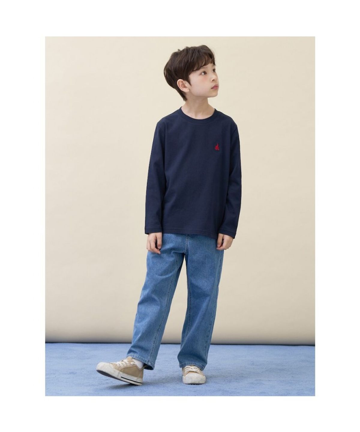 빈폴 키즈(BEANPOLE KIDS) [Essential] 수피마 베이직 긴소매 티셔츠  네이비 (BI6141UE2R)