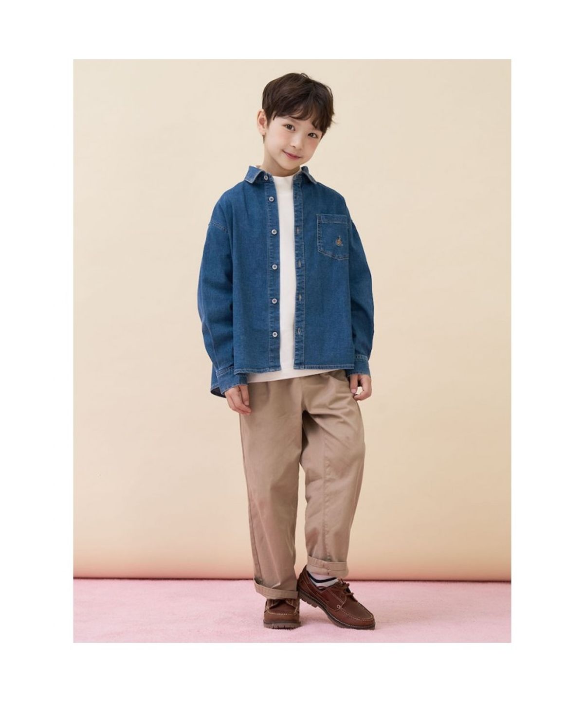 빈폴 키즈(BEANPOLE KIDS) 루즈핏 데님 셔츠  블루 (BI6164U04P)