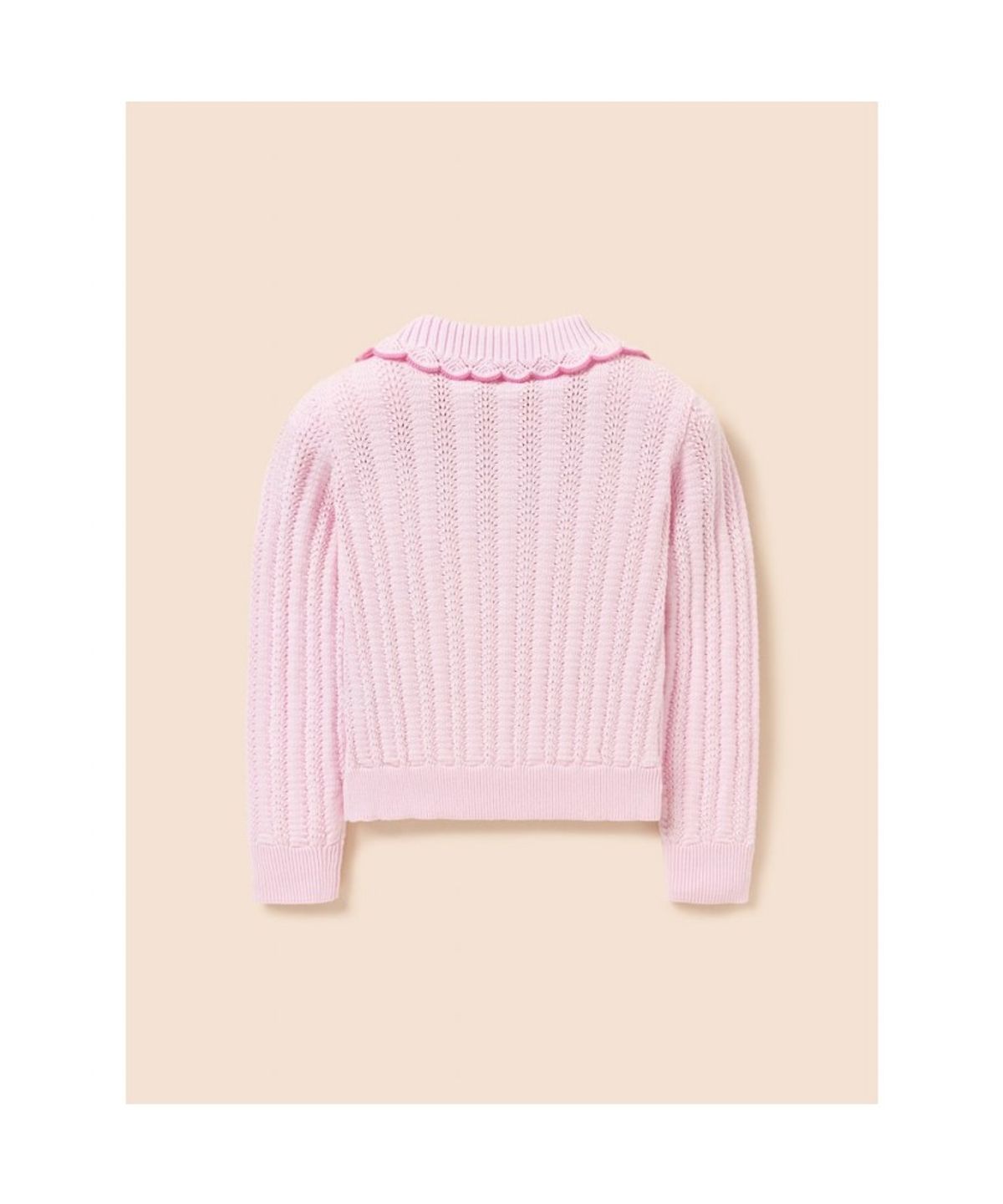 빈폴 키즈(BEANPOLE KIDS) 여아 스칼럽 칼라 포인트 니트 스웨터  라이트 핑크 (BI6151G01Y)