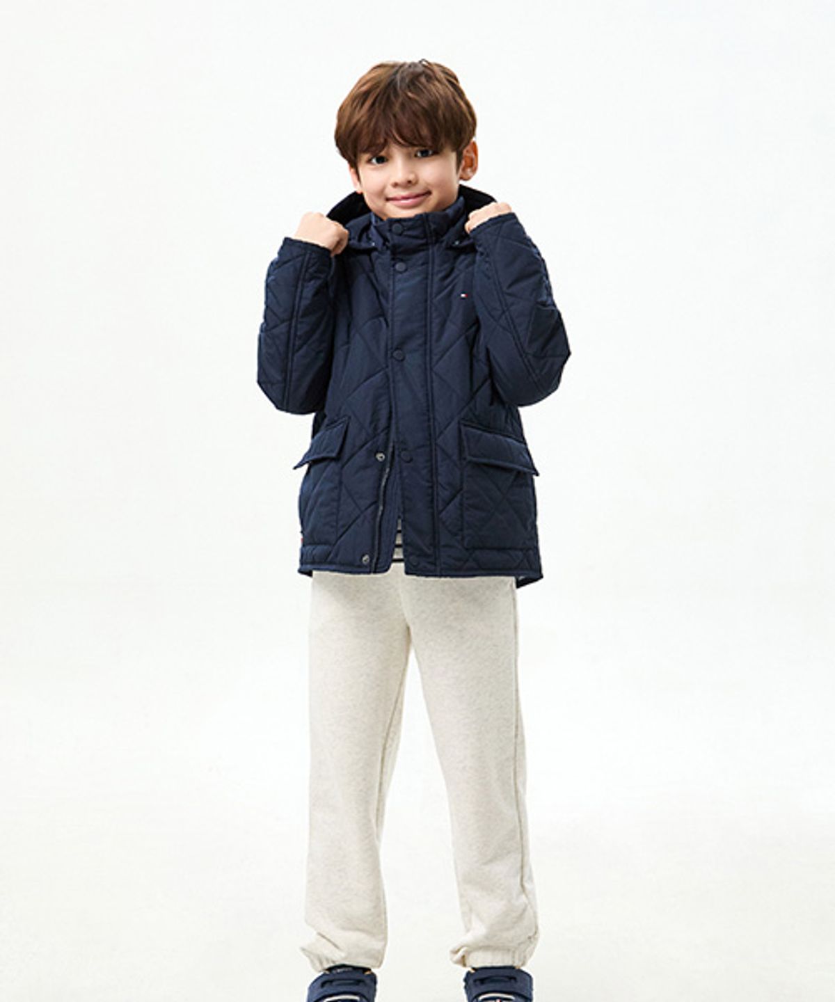 타미힐피거 키즈(TOMMY HILFIGER KIDS) 퀼팅 후드 재킷