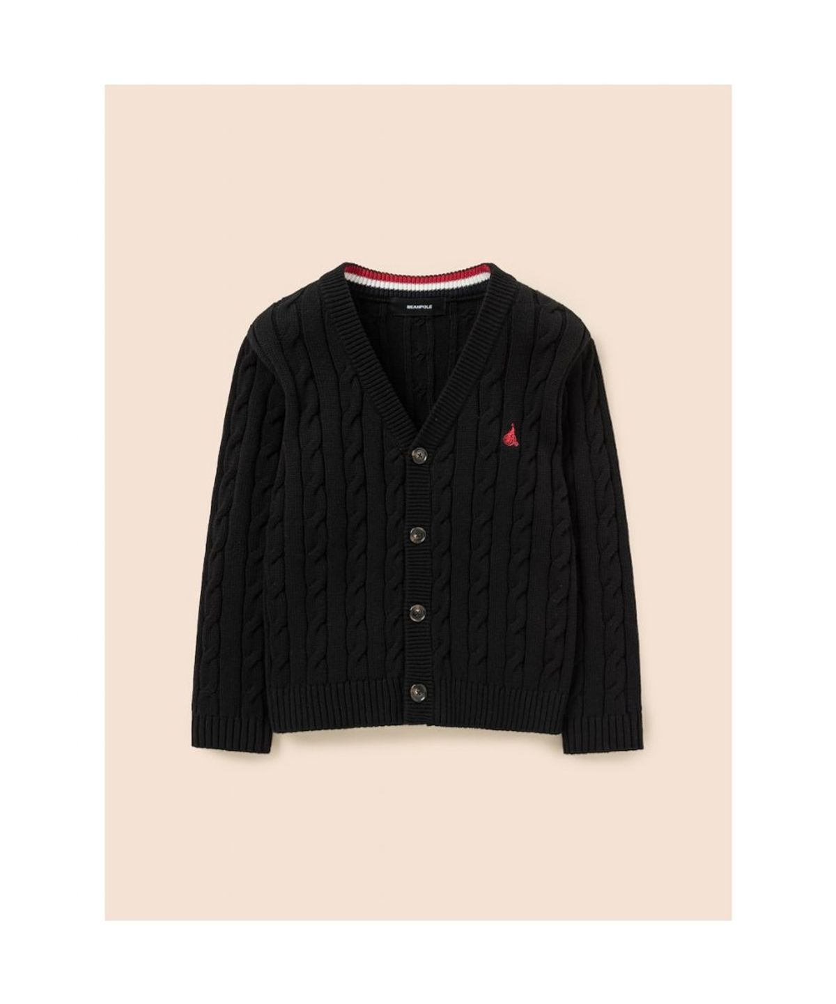 빈폴 키즈(BEANPOLE KIDS) [Essential] 클래식 케이블 브이넥 카디건  블랙 (BI615AUE35) (BI615AUE35)