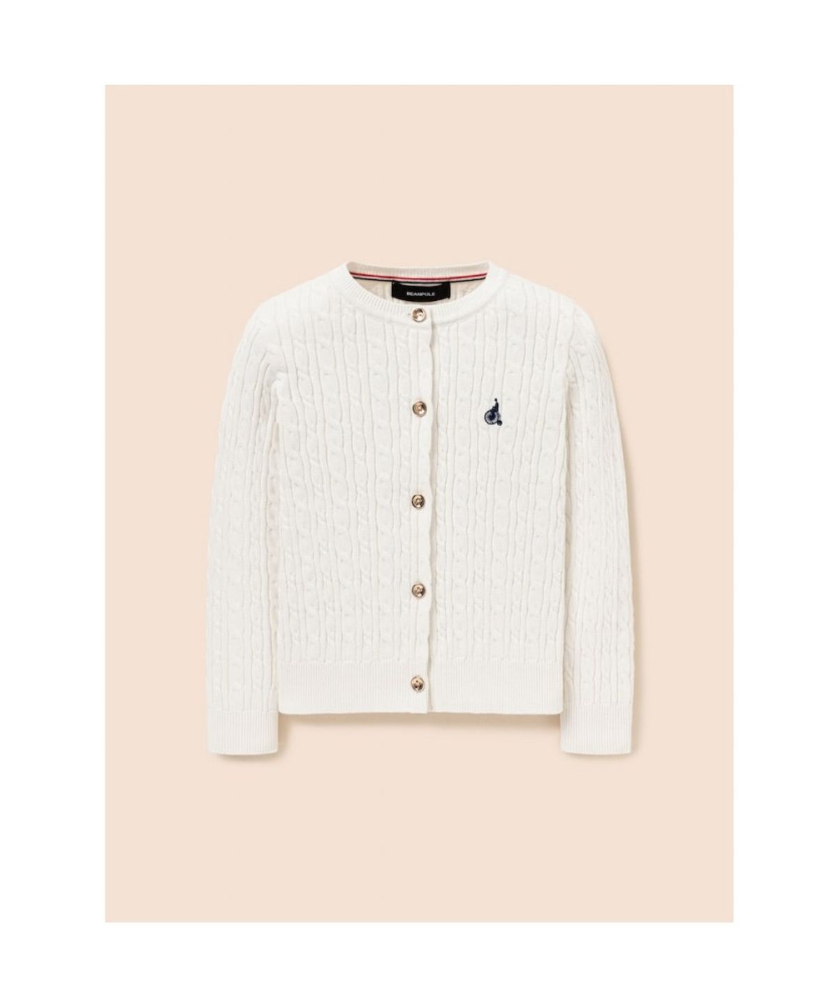 빈폴 키즈(BEANPOLE KIDS) [Essential] 여아 클래식 케이블 카디건  아이보리 (BI615AGE20) (BI615AGE20)
