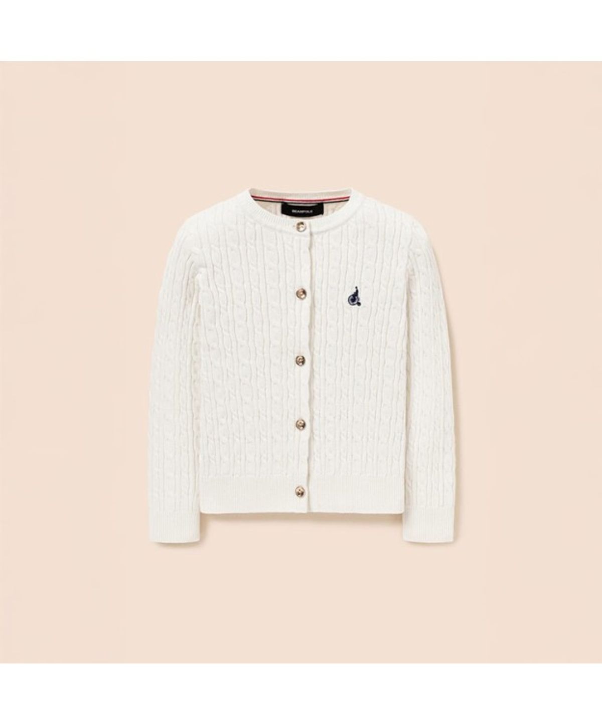 빈폴 키즈(BEANPOLE KIDS) [Essential] 여아 클래식 케이블 카디건  아이보리 (BI615AGE20) (BI615AGE20)
