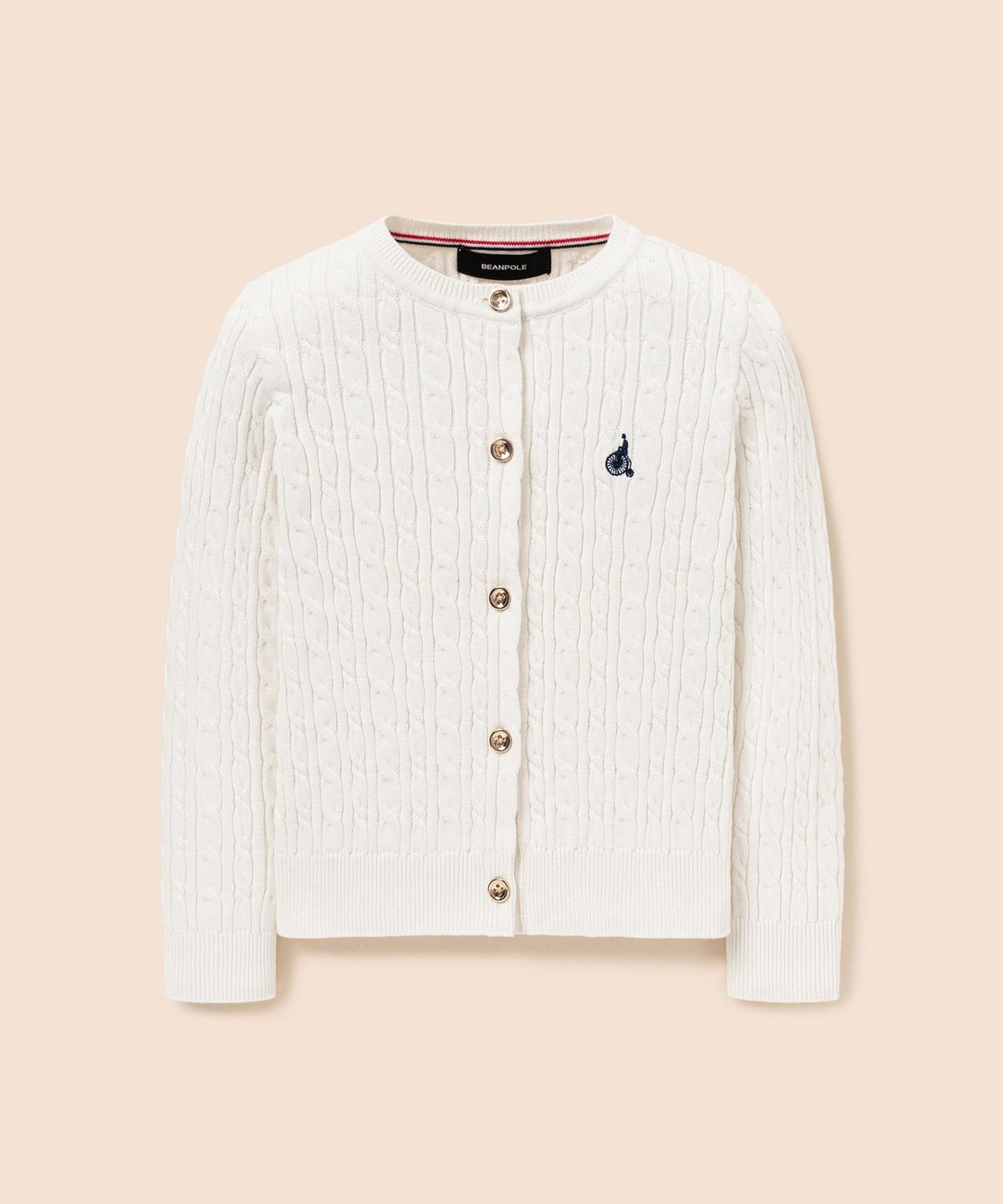 빈폴 키즈(BEANPOLE KIDS) [Essential] 여아 클래식 케이블 카디건  아이보리 (BI615AGE20) (BI615AGE20)