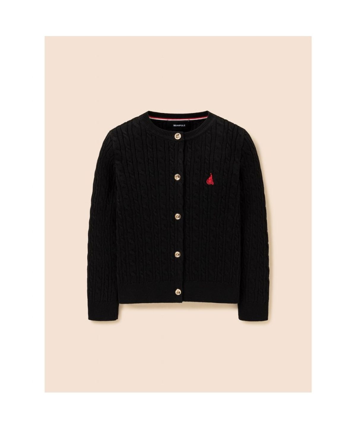 빈폴 키즈(BEANPOLE KIDS) [Essential] 여아 클래식 케이블 카디건  블랙 (BI615AGE25) (BI615AGE25)