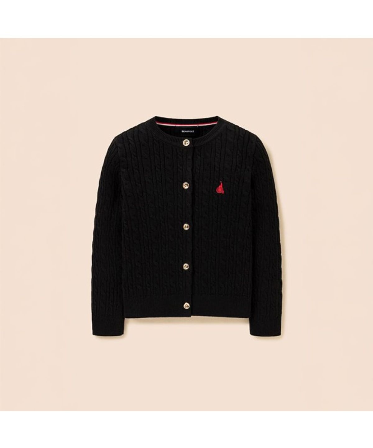 빈폴 키즈(BEANPOLE KIDS) [Essential] 여아 클래식 케이블 카디건  블랙 (BI615AGE25) (BI615AGE25)