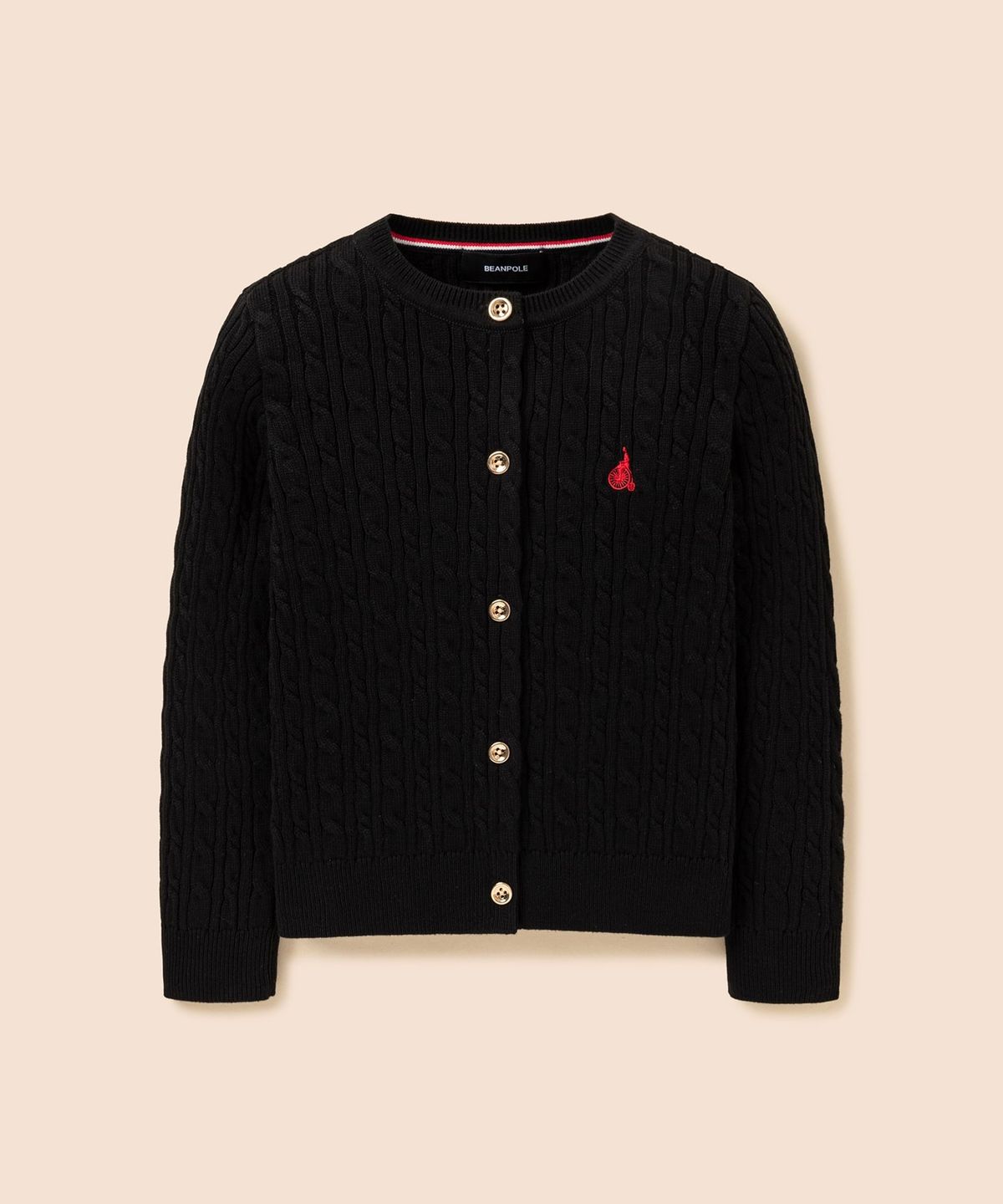 빈폴 키즈(BEANPOLE KIDS) [Essential] 여아 클래식 케이블 카디건  블랙 (BI615AGE25) (BI615AGE25)