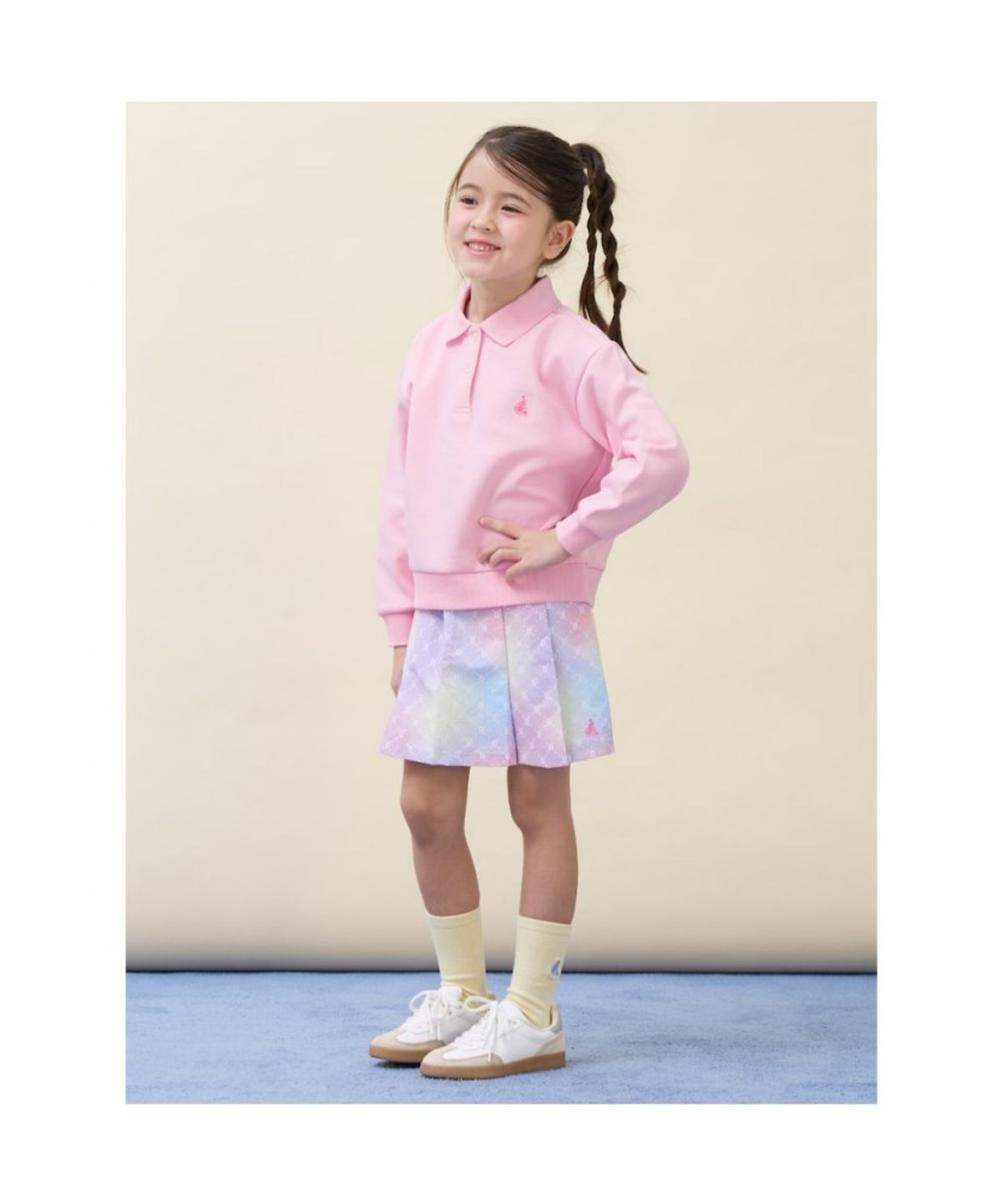 빈폴 키즈(BEANPOLE KIDS) 여아 클래식 모노그램 스웨트 상하세트  라이트 핑크 (BI6141G02Y)