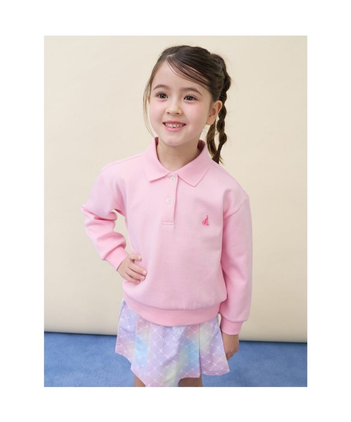 빈폴 키즈(BEANPOLE KIDS) 여아 클래식 모노그램 스웨트 상하세트  라이트 핑크 (BI6141G02Y)