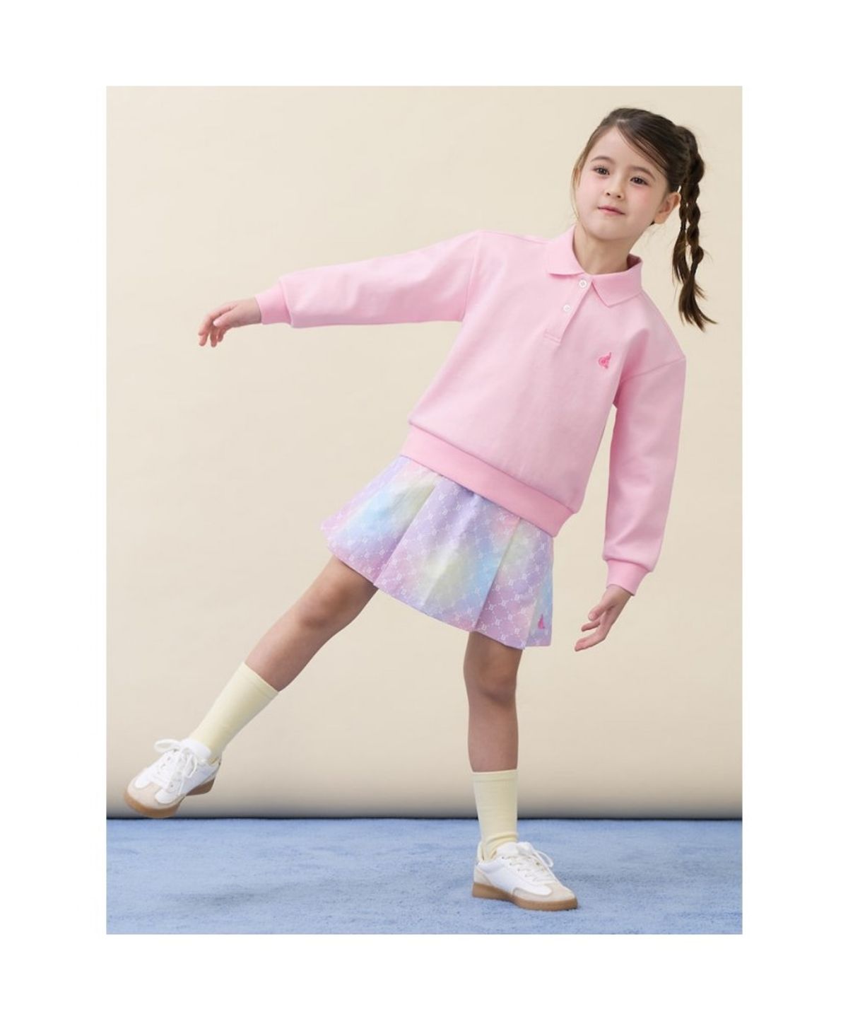 빈폴 키즈(BEANPOLE KIDS) 여아 클래식 모노그램 스웨트 상하세트  라이트 핑크 (BI6141G02Y)