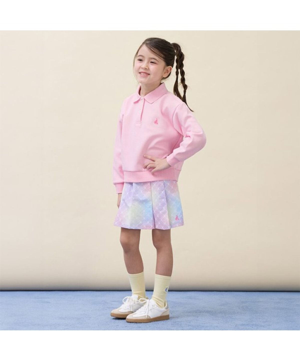 빈폴 키즈(BEANPOLE KIDS) 여아 클래식 모노그램 스웨트 상하세트  라이트 핑크 (BI6141G02Y)
