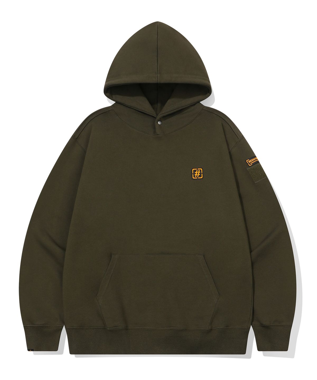 빈트릴(BEENTRILL) 해시태그 워크 후드티(카키)