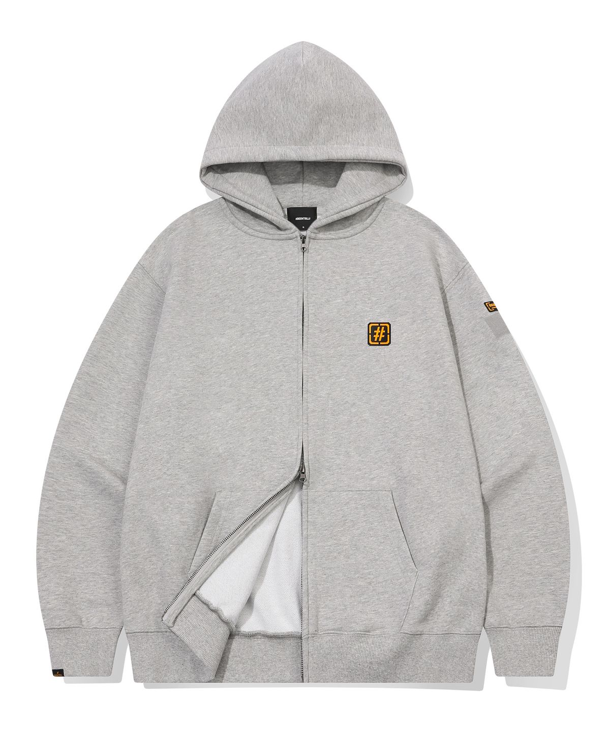 빈트릴(BEENTRILL) 해시태그 워크 후드 집업(멜란지 그레이)