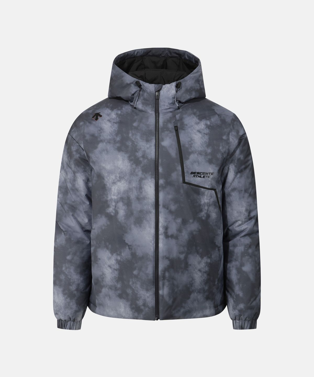 데상트(DESCENTE) 트레이닝 후드형 패딩 자켓 패턴 SR121TPD12